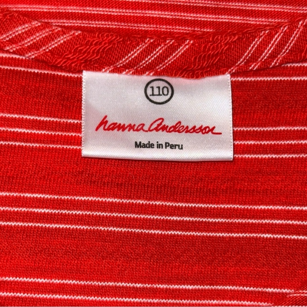 Hanna Andersson Red Tie Shoulder Dress Size 110 5T - Picture 3 of 6